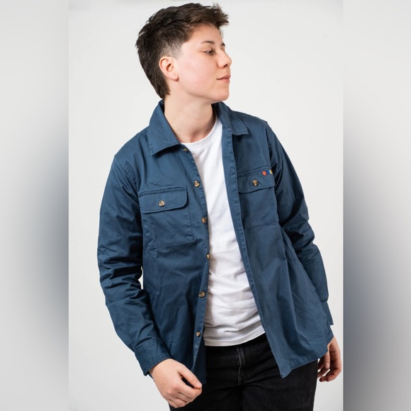 Dusty Blue Essential Shirt Jacket - Picture 3 of 6